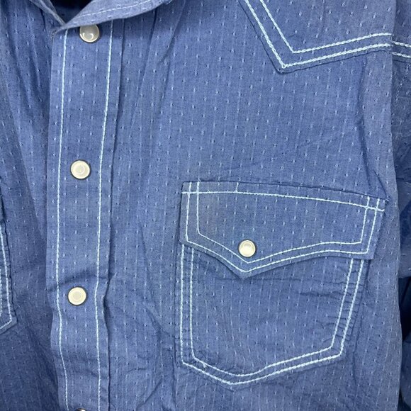 Panhandle Rough Stock Long Sleeve Shirt Blue Size Small - Picture 2 of 5